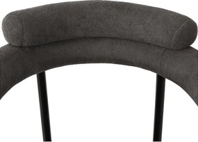 Zestaw 6 krzeseł z weluru - z podłokietnikami - Szary