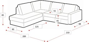 Zielony narożnik z tkaniny szenilowej (prawostronny/w kształcie litery L) Copenhagen – Scandic