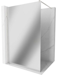 Mexen Kioto ścianka prysznicowa Walk-in 130 x 200 cm, lustro 8 mm, nikiel szczotkowany - 800-130-101-97-50