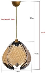 Czarno-beżowa lampa wisząca z tekstylnym kloszem ø 25 cm – Opviq lights