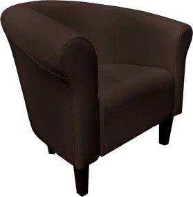 Fotel Milo tkanina Eko-skóra elegancki fotel do salonu i gabinetu : Kolor nogi - Venge, Kolor tkaniny - EKO-SKÓRA - 19D, Wysokość nogi - 15 cm