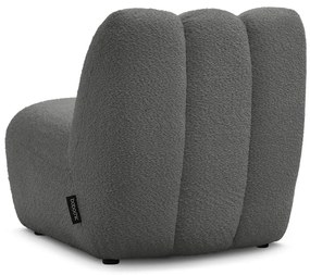 Ciemnoszary fotel z materiału bouclé Janissaire – Bobochic Paris
