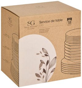 Porcelanowa zastawa dla 6 osób LILA, 18 elementów