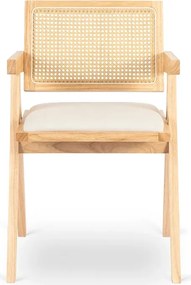 Krzesło Drewniane MADERA 2 Dąb/Beż Ażurowe Klasyczne Retro