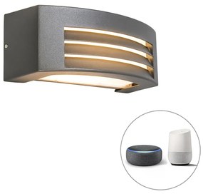 Zewnetrzna Inteligentna lampa ścienna antracytowa IP44 w tym Wi-Fi P45 - Hurricane 1 Nowoczesny Oswietlenie zewnetrzne