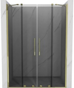 Mexen Velar Duo drzwi prysznicowe rozsuwane 150 cm, grafit, złote - 871-150-000-42-50
