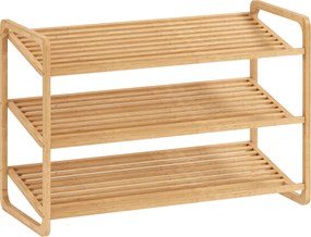 HOMCOM Regal bambusowy, regał na buty, regał do przedpokoju, 3 poziomy, nośność 30 kg, drewno