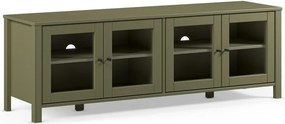 Zielona szafka pod TV z litego drewna sosnowego 150x50x40 cm Alessandra – Marckeric