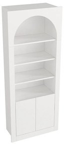 Regał z 4 przegródkami, 2-drzwiowy - Biały - CYMORA