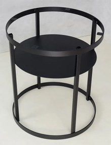 Loftowy stolik kawowy z półką dąb artisan + czarny - Melkor 4X