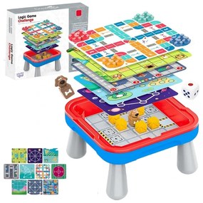 Woopie stolik gier planszowych logicznych 65 el. zestaw 10w1