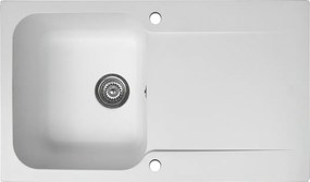 Lisse zlewozmywak dwustronny 1 komora 1 ociekacz z żywicy w kolorze biała - Essebagno