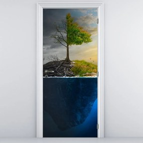 Fototapeta na drzwi - Przedstawienie dwóch stron (95x205cm)