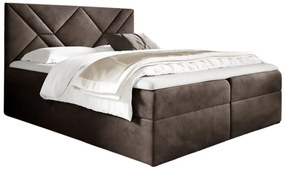 Brązowe łóżko kontynentalne z pojemnikiem 5 rozmiarów - Velvaro