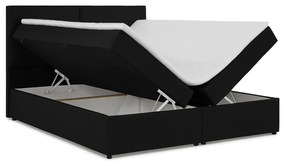 Łóżko Kontynentalne Tapicerowane AMBER 165x210 z Pojemnikiem Czarne