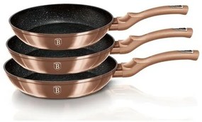 Berlinger Haus 3-częściowy zestaw patelni Rosegold Metallic Line