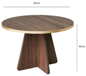 Stolik konferencyjny Mushroom Gold and Walnut