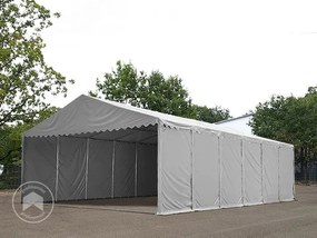 TOOLPORT 8x12m Namiot magazynowy - 2,6 m wysokość ścian bocznych, PVC 800, biały, ze statyką (podłoże betonowe) - (49206)