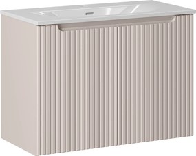 Szafka łazienkowa 2-drzwiowa Nova 80 cm z umywalką wpuszczaną, kaszmir mat