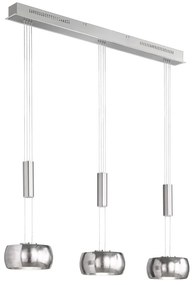 Metalowa lampa wisząca LED ze ściemniaczem w kolorze srebra Colette – Fischer &amp; Honsel