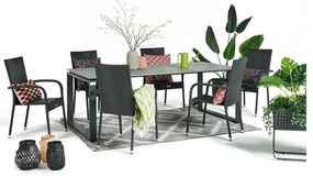 Szary zestaw mebli ogrodowych z 6 krzesłami Le Bonom Paris Strong