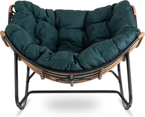 Fotel Bujany Wypoczynkowy ELTON na Płozach Zielony Nowoczesny