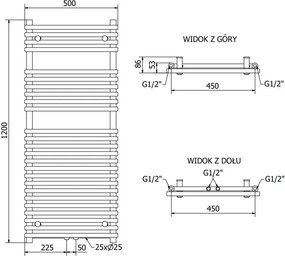Mexen Sol grzejnik elektryczny 1200 x 500 mm, 600 W, antracyt - W125-1200-500-2600-66