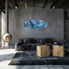 Obraz - Niebieski zróżnicowany marmur (125x70 cm)