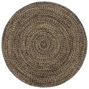 Ręcznie pleciony czarny dywanik z juty 90 cm - Nodis 3X