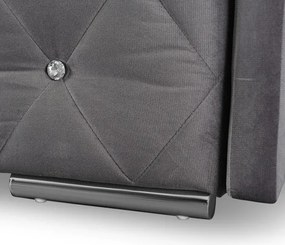 Sofa Rozkładana z Funkcją Spania VIVO Dwuosobowa Szara Glamour do Salonu