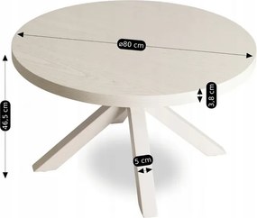 Stolik Kawowy LINCOLN 80 cm Beż/Kaszmir