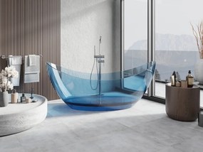 Mexen Vea wanna wolnostojąca transparentna 180 x 80 cm, denim, korek chrom - 58091808007