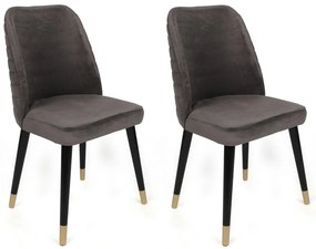 Zestaw krzeseł do jadalni Hugo Anthracite and Black, 4 szt.