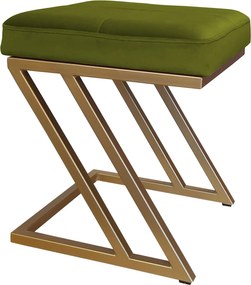 Pufa ZETA tkanina Welur loft ławka podnóżek metal : Kolor Stelaża - Złoty, Kolor tkaniny - VELVET - BL75, Typ tkaniny - Velvet