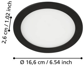 Czarna lampa LED wpuszczana w sufit FUEVA 5 – EGLO