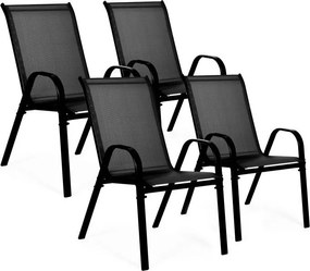 Zestaw 4 krzeseł ogrodowych sztaplowanych Isla 092, czarny