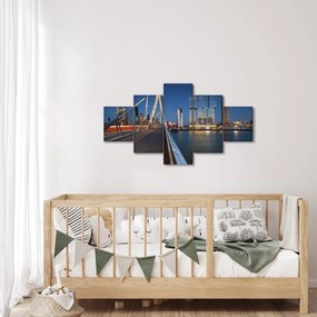 Obraz - Zmierzch w Rotterdamie, Holandia (125x70 cm)