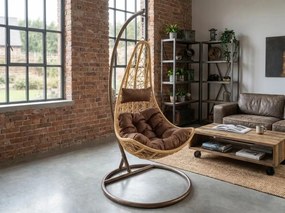 Żółty wiszący fotel AMAZONIA ze stojakiem