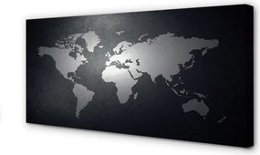 Obraz na płótnie Biała Mapa na Czarnym Tle