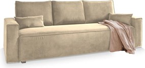 Masseno Sofa ALATRI z funkcją spania i pojemnikiem na pościel, Rozkładana sofa - Kremowy, Monolith 04