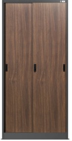 Przesuwna szafa biurowa Eco Design Kuba 90x40x185 cm antracyt/orzech