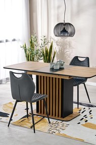 Stół do jadalni rozkładany płyta dąb artisan/czarny 120-158/77/77 cm WILSON