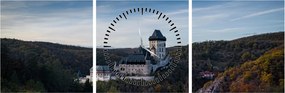 Obraz Karlštejn (z zegarem) (90x30 cm)