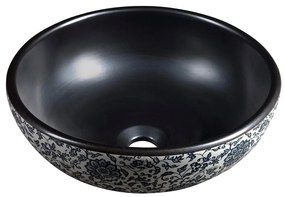 Czarna ceramiczna okrągła umywalka ø 41 cm Priori – Sapho