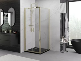 Mexen Exo-B Duo kabina prysznicowa uchylna 90 x 90 cm, transparent, złota - 814-090-090-50-00