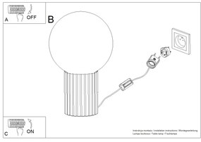 Lampa biurkowa HALO ochra czerwona ryflowana SOLLUX  LIGHTING