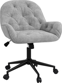 Vinsetto Ergonomiczny fotel wypoczynkowy z miękkim mechanizmem regulacji Jasnoszary metaliczny aksamit