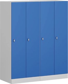 Szafka ubraniowa S1 obniżona, 2-drzwiowa, 1500 x 600 x 500 mm, zamek obrotowy, drzwi ciemnoszare