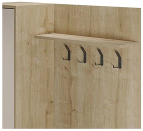 Kremowo-naturalny zestaw do przedpokoju w dekorze dębu 108x195x35 cm Heidy – Marckeric