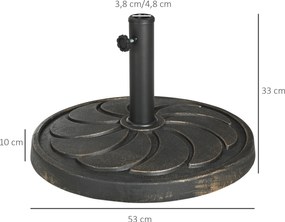 Outsunny Stojak na parasol, trwały, Ø53 x 33W cm, Czarny